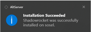 AltServer installation Succeeded
